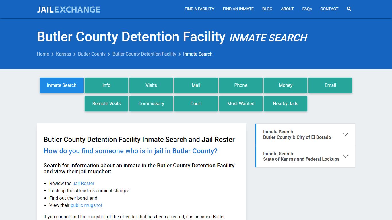 Butler County Detention Facility Inmate Search - Jail Exchange