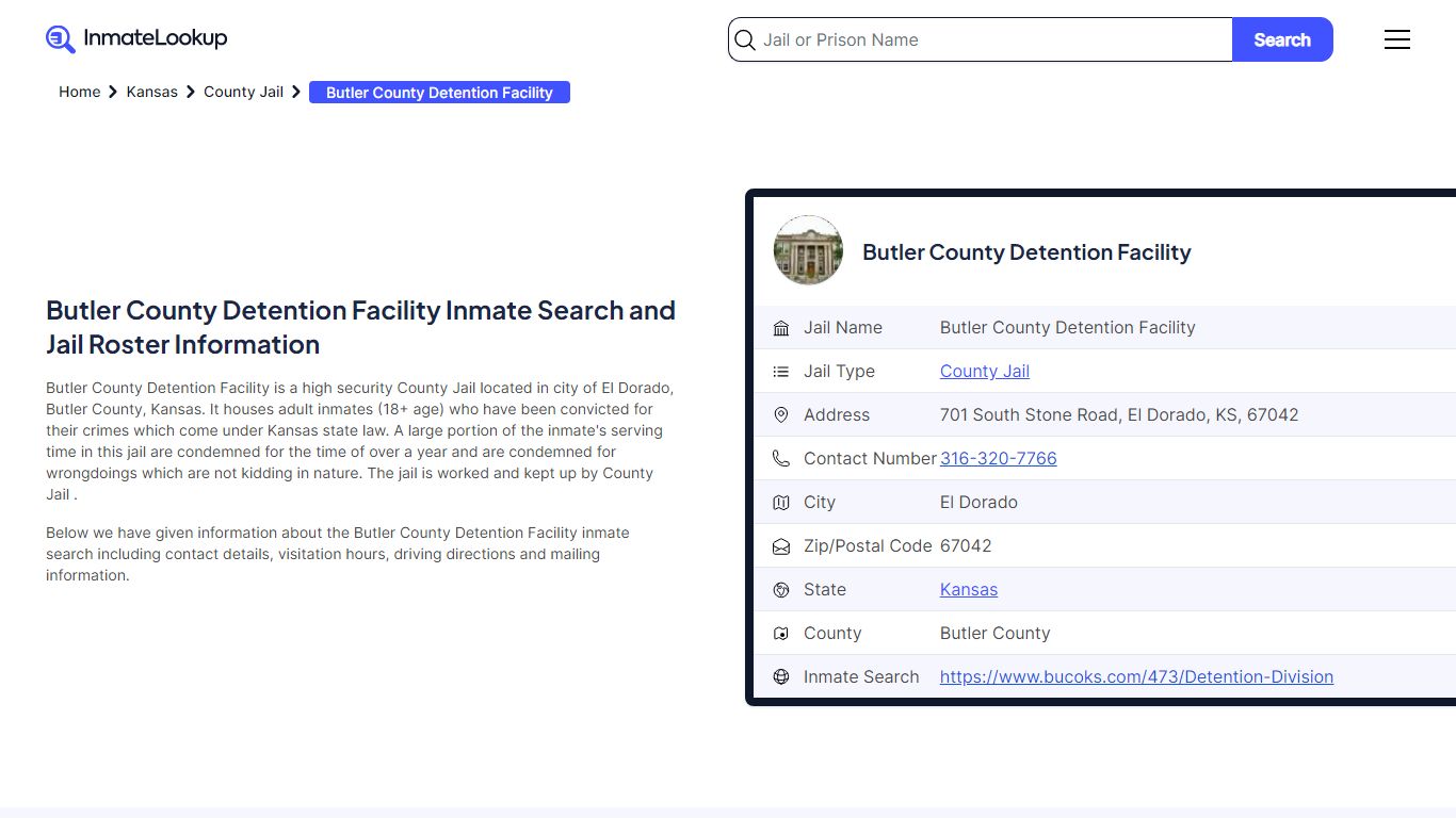Butler County Detention Facility Inmate Search, Jail Roster, Bookings ...